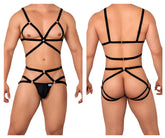 Ensemble de harnais CandyMan 99635 en deux parties, couleur noir